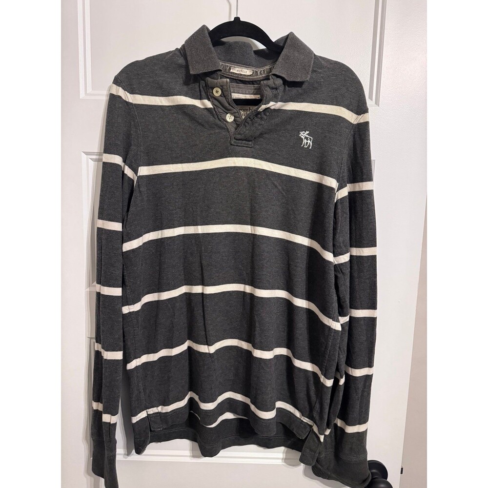 Vintage Y2K Abercrombie Fitch Mens Medium Moose Button Henley Shirt